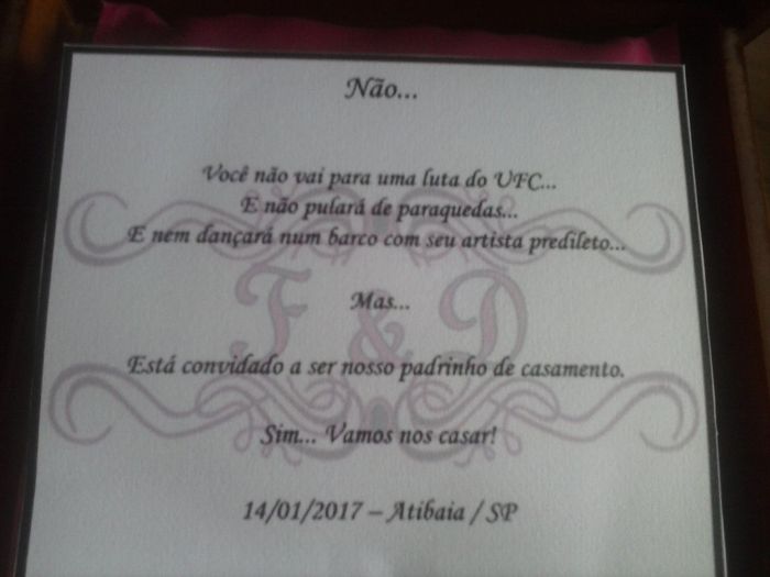 Detalhe do convite