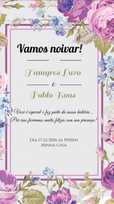 Meu convite do noivado #vemver! - 1
