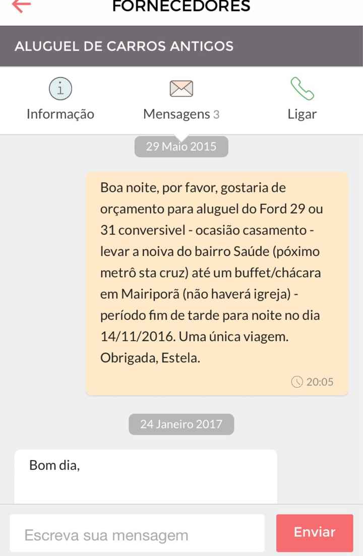 Tempo de resposta de um fornecedor - 2