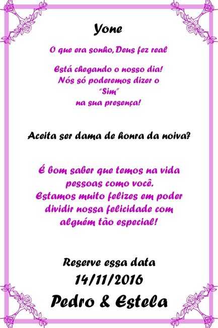 convite p/ dama