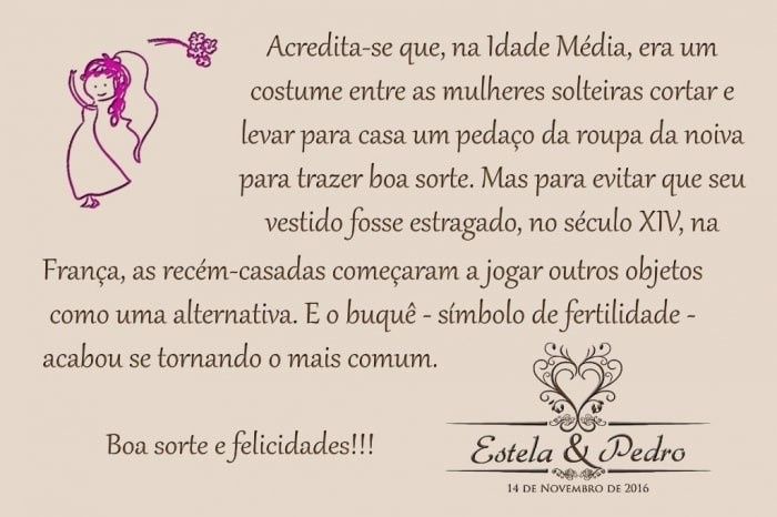 Tag do buquê
