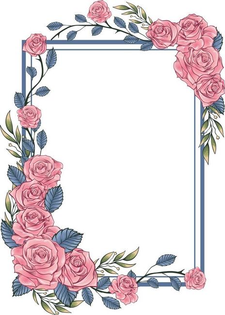 Convites / Menu  - Estampa floral azul e rosa 4