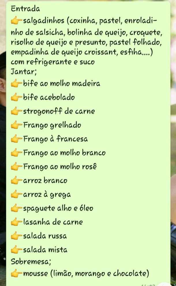 Preciso de ajuda, opiniões, sugestões e experiências de cardápio (help) - 1
