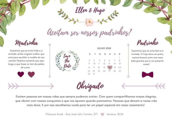 Inspiração convite padrinhos e madrinhas: Finalmente fiz os meus! 16