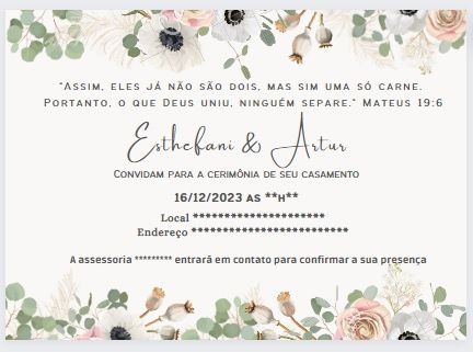 Convite de Casamento sem o Nome dos Pais 8