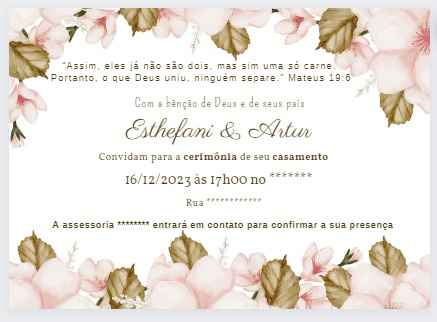 Convite de Casamento sem o Nome dos Pais - 1