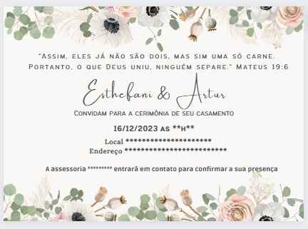 Convite de Casamento sem o Nome dos Pais - 2