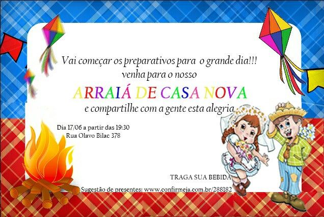 Meu convite do arraiá de casa nova - 1