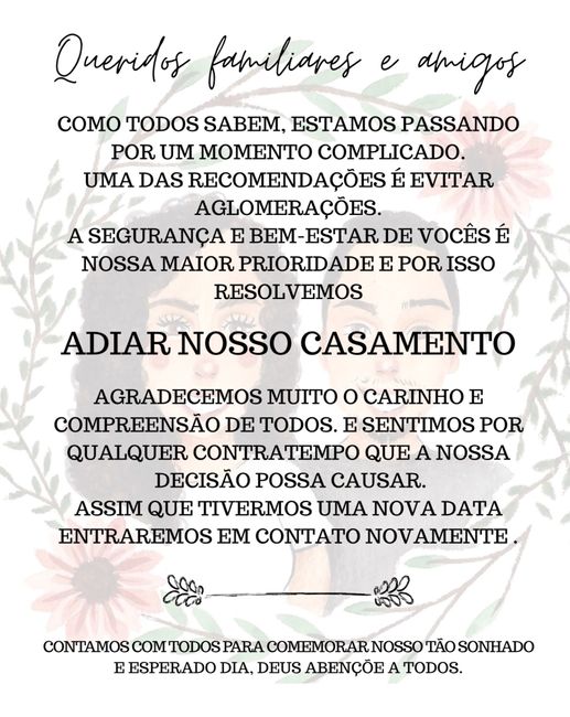 Adiar o casamento mensagem 1