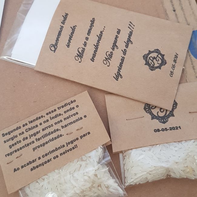 Lágrimas de alegria, arroz e lembrancinha - diy #vemver 2