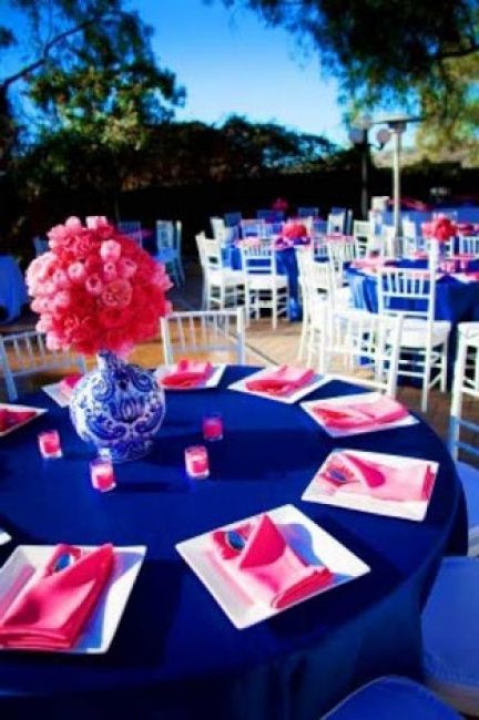 Decoraçao pink e azul royal 1