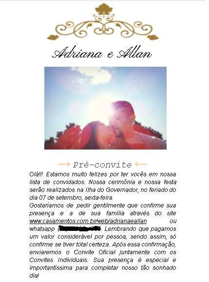 Modelo do meu Pré-Convite
