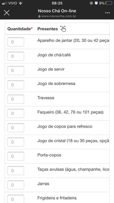 Site para lista de chá de panela 8