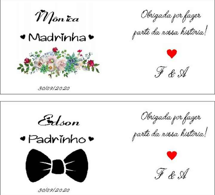 Lembrancinhas para os padrinhos do civil - 1