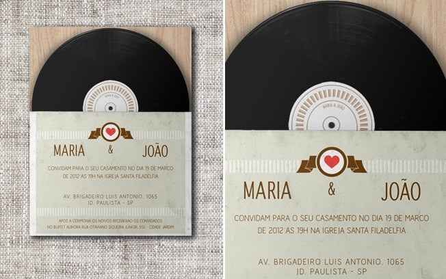 Exemplo de convide de disco vinil