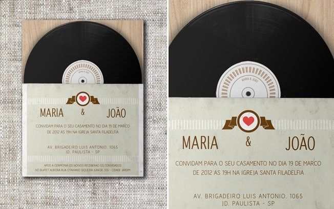 Exemplo de convide de disco vinil