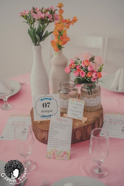Decoração da mesa dos convidados