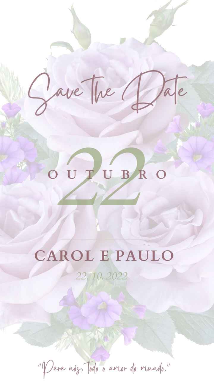 Antes do convite oficial, vai mandar um save the date? - 1