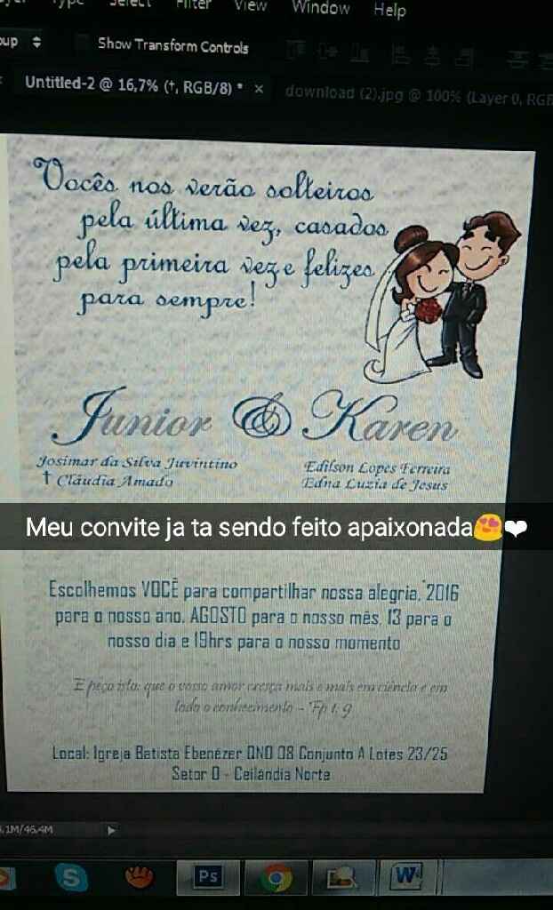 Meu convite está sendo feito já? - 1
