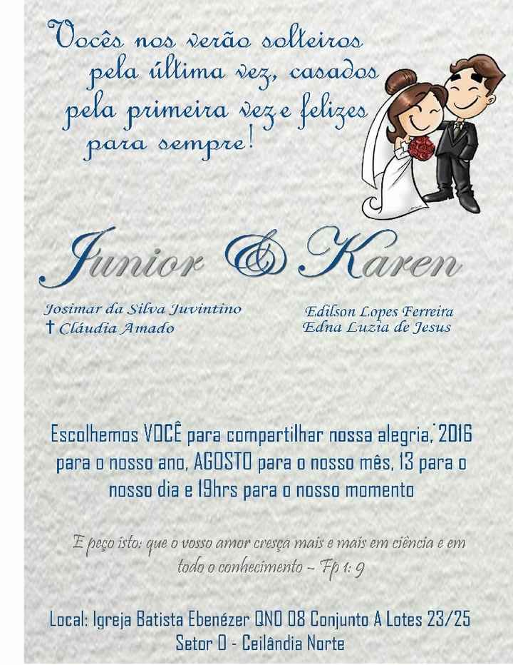 Meninas fiz meu convite de casamento - 1