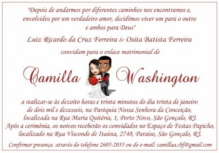 Amostra do Convite