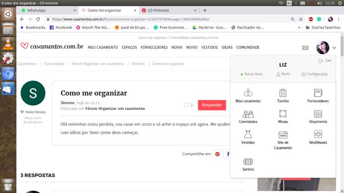 fica ali na aba direita, em cima da sua foto!
