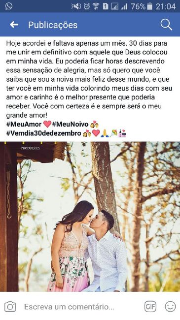  30 dias para o grande dia!!! #vemdezembro - 2