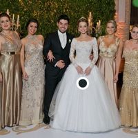 Vestido das madrinhas - Cor do casamento azul caneta e dourado - 1