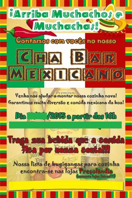 Convite do meu chá bar mexicano