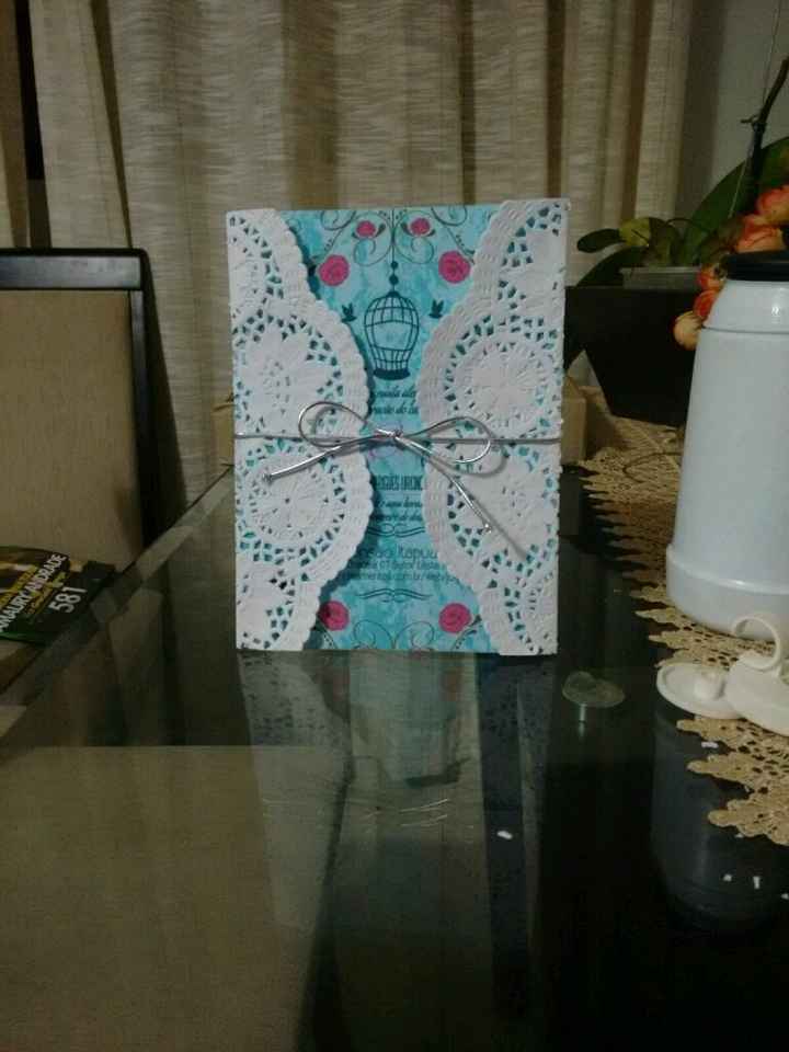 Meus convites diy com papel rendado - 1