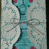 Meus convites diy com papel rendado - 2