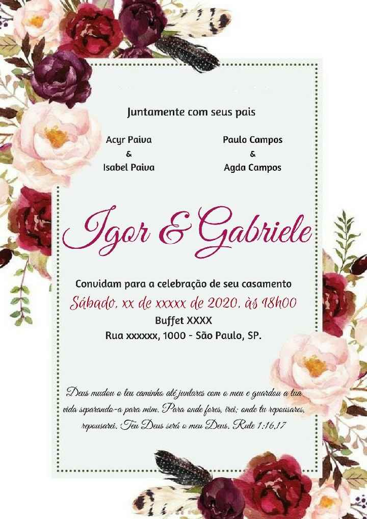 Convite de casamento 😍 - 1