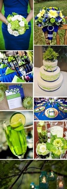 azul, verde e branco