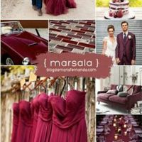 Vestidos das madrinhas cor marsala - 2