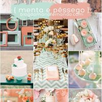 Cores menta e pêssego 