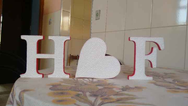 Iniciais em mdf com perolas - diy - 1