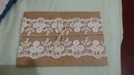 Convite com kraft e renda -  diy - 1