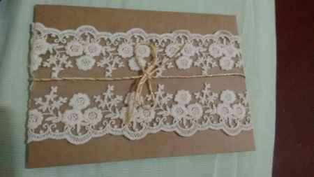 Convite com kraft e renda -  diy - 2