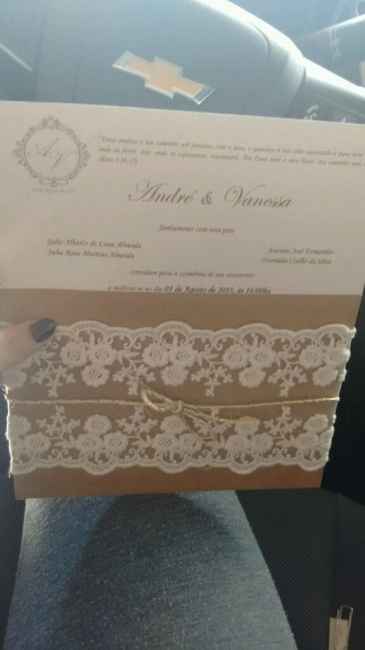 Convite com kraft e renda -  diy - 2