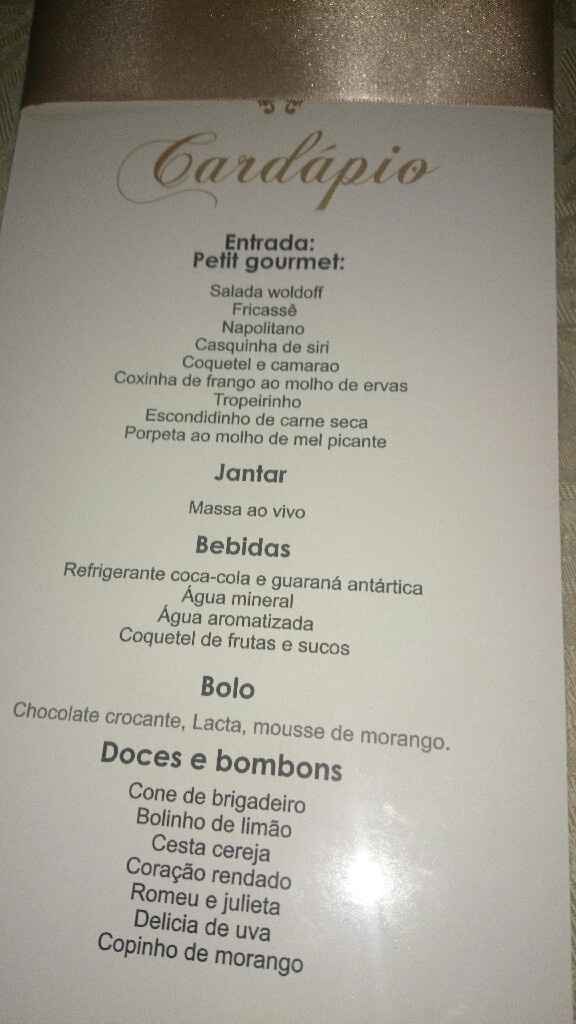 O que servi no casamento - 1