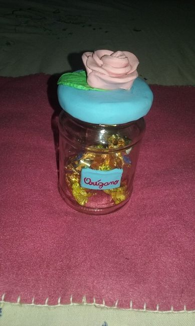 Vidrinho decorado com biscuit