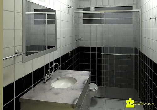 Banheiro preto e branco