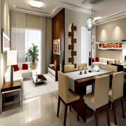 Sala de estar e de jantar do novo Lar