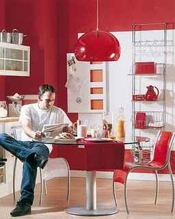 Cozinha vermelha e Branca