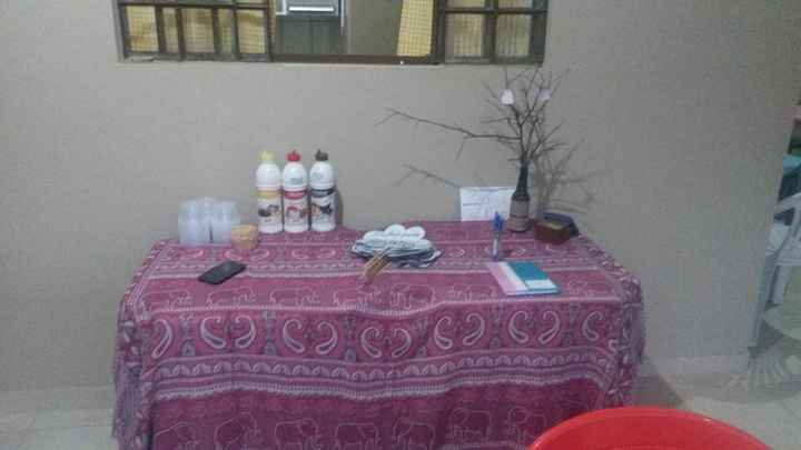 mesa de sorvetes e recados