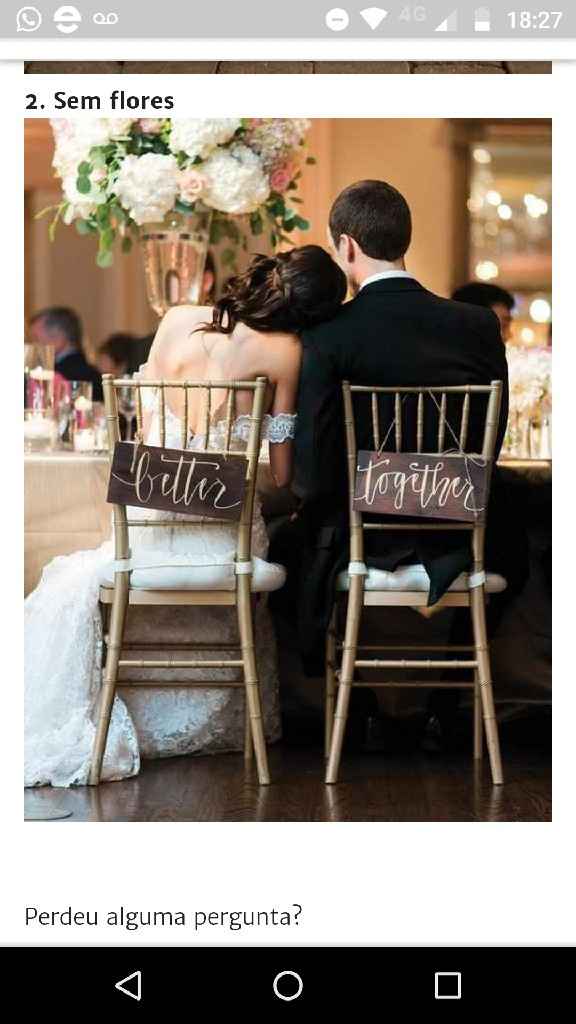 Cadeiras dos noivos COM ou SEM FLORES? 🌺 - 1