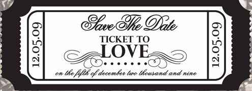 Save the date como se fosse um bilhete de festa/filme/