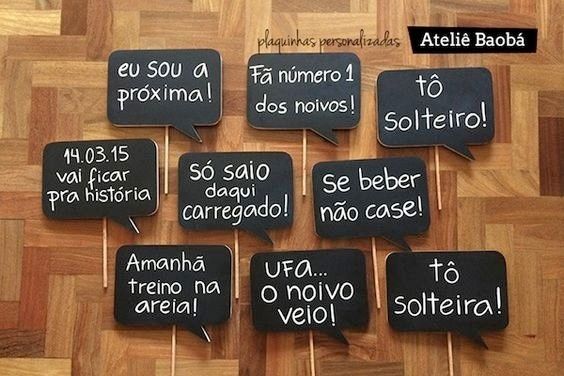 Detalhes - plaquinhas de festa