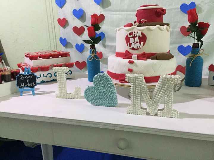 Chá de panela diy (vermelho e tons de azul) - 10