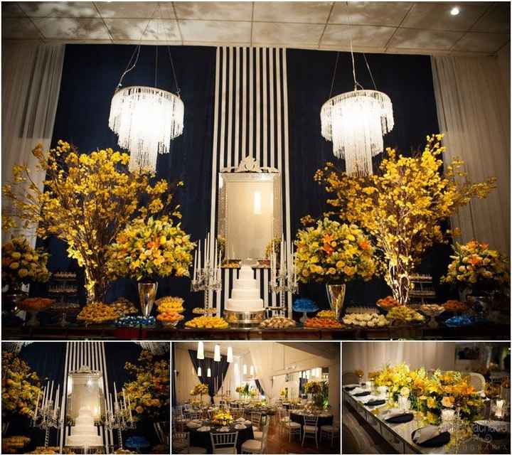 Decoração azul + amarelo 